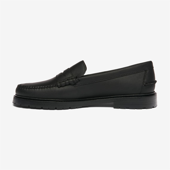 Mocasines de cuero negro para hombre con construcción Blake tradicional. 3