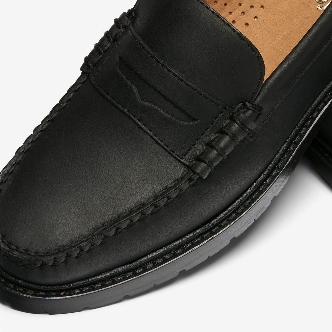 Mocasines de cuero negro para hombre con construcción Blake tradicional. main
