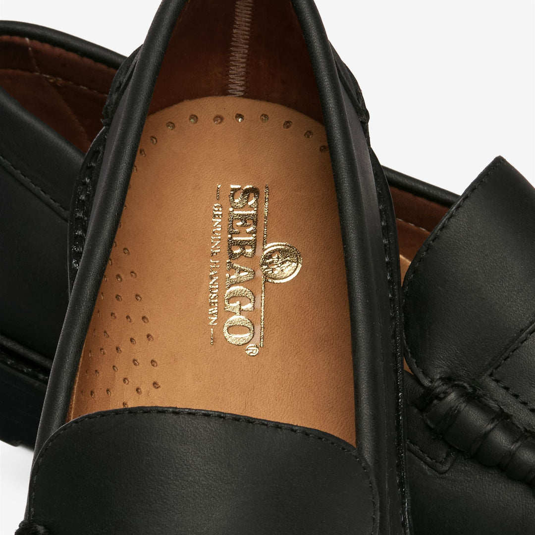 Mocasines de cuero negro para hombre con construcción Blake tradicional. main