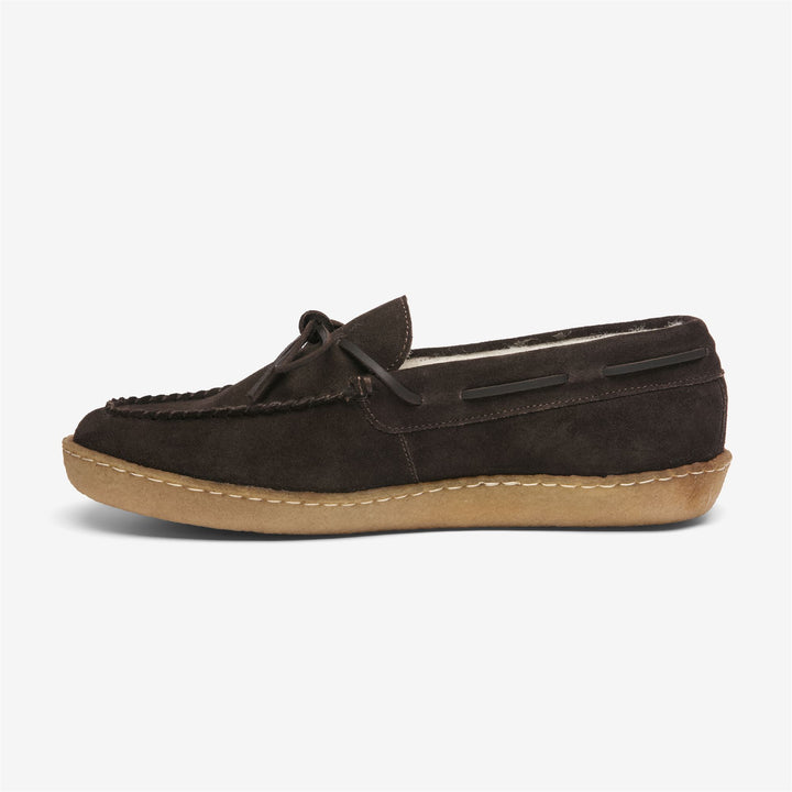 Mocasines Docksides de gamuza marrón oscuro para hombre, ideales para actividades al aire libre. 3