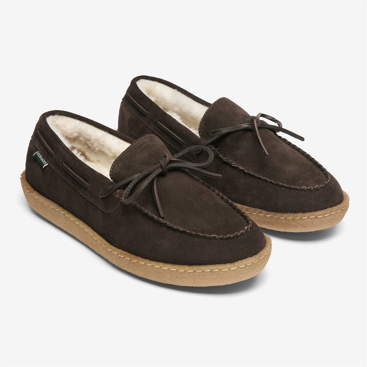 Mocasines Docksides de gamuza marrón oscuro para hombre, ideales para actividades al aire libre. 2