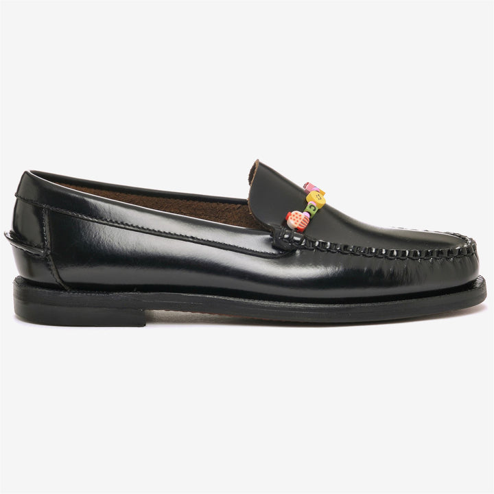 Black Women's Business Moccasin with Beaded Detail 1