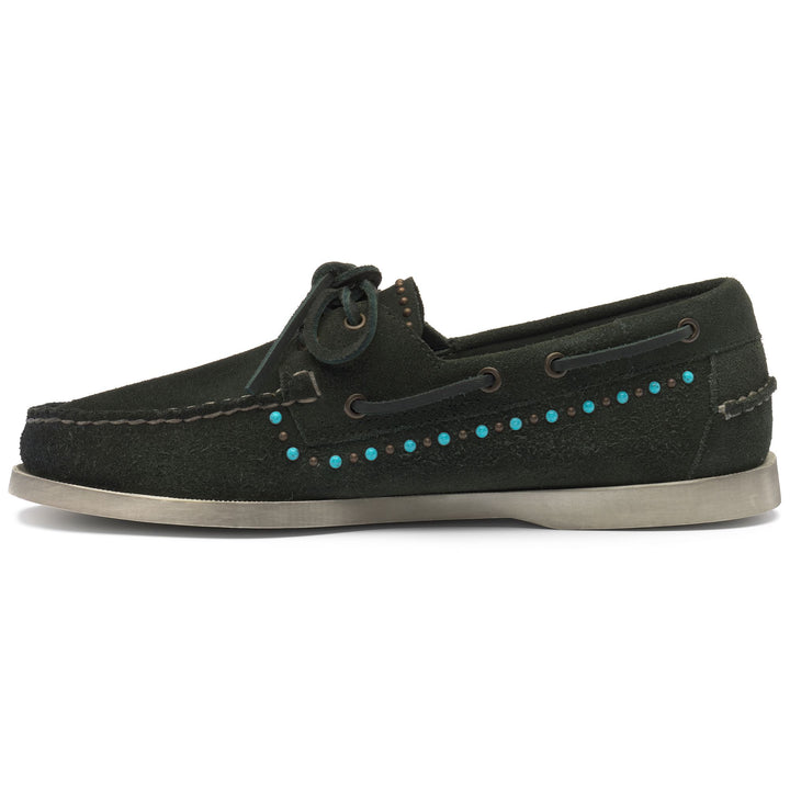 Dark green Men's Studded Moccasin Docksides 3