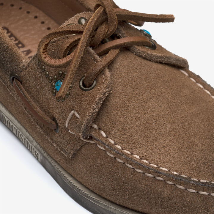 Brauner Damen-Mokassin Docksides mit Nieten 6