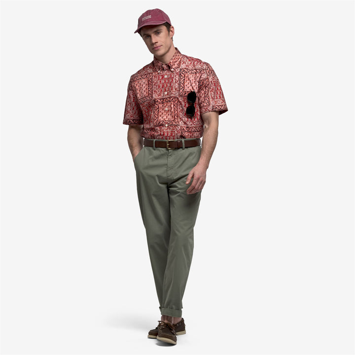 Orange unisex casual button-down shirt with graphic print 6