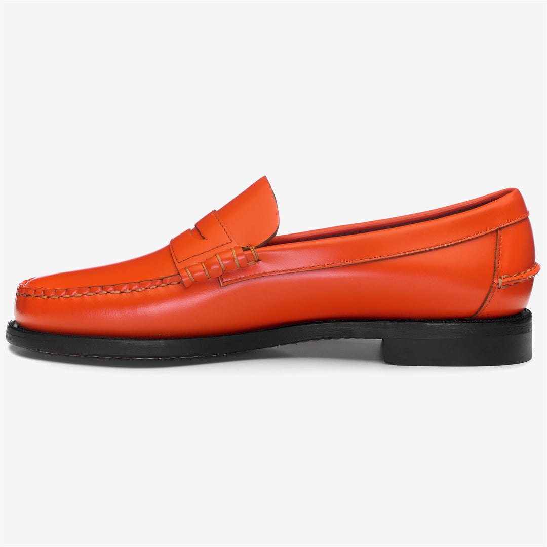 Mocassins en cuir orange de qualité supérieure pour homme, pour le travail main