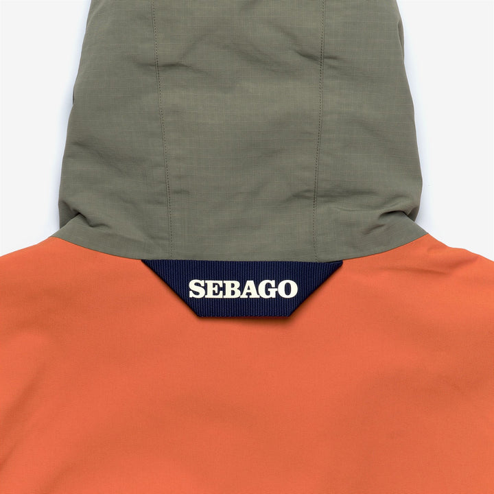 Green Orange Unisex Yachting 3/4 Length Jacket with Utility Pockets 3