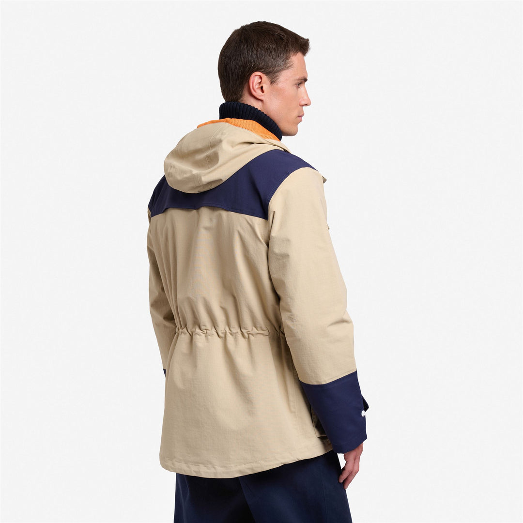 Beige Navy Unisex Yachting Jacket with Utility Pockets and Ventilation main