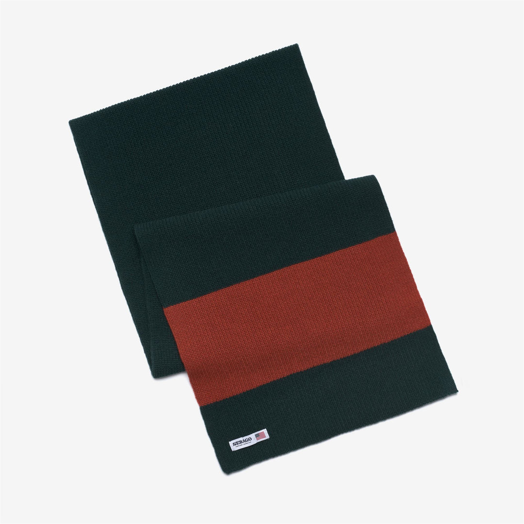 Green and orange Unisex Chunky Knit Wool Scarf 01