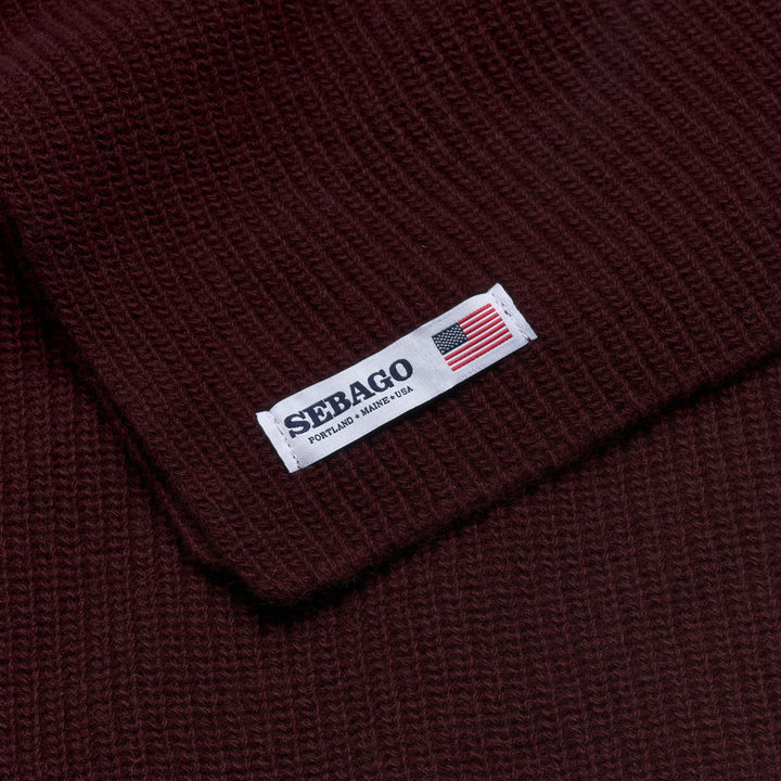 Bufanda de lana de punto acanalado Twombly unisex roja 2