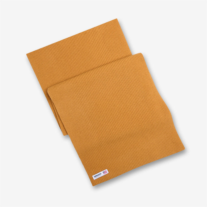 Écharpe unisexe jaune en laine épaisse avec motif côtelé 1