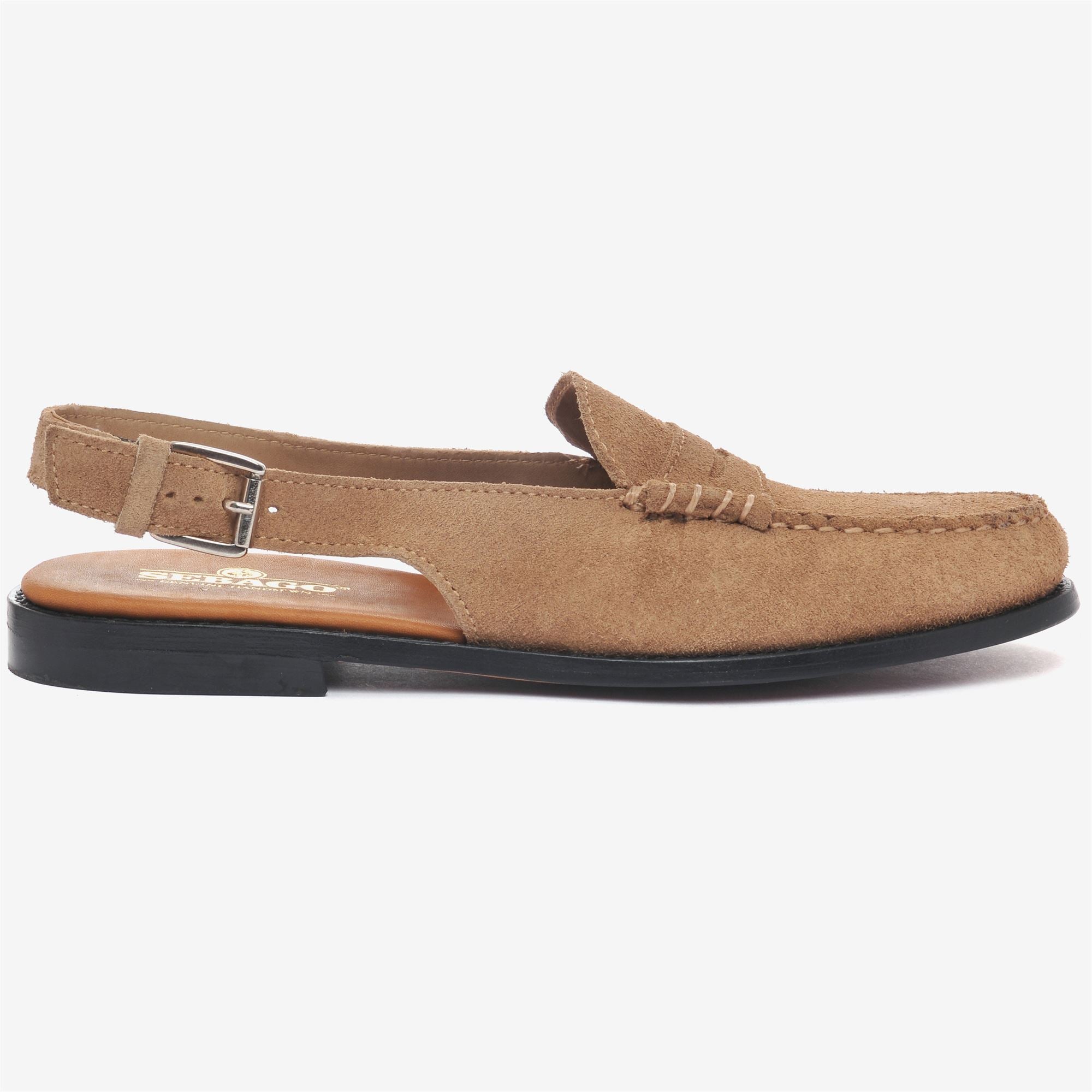 Beige women's business Moccasin Sandals with Adjustable Strap | Sebago