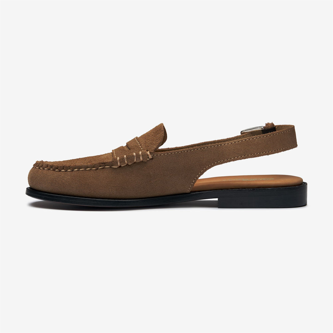 Sandalias tipo mocasín beige para mujer, ideales para negocios, con correa ajustable. main