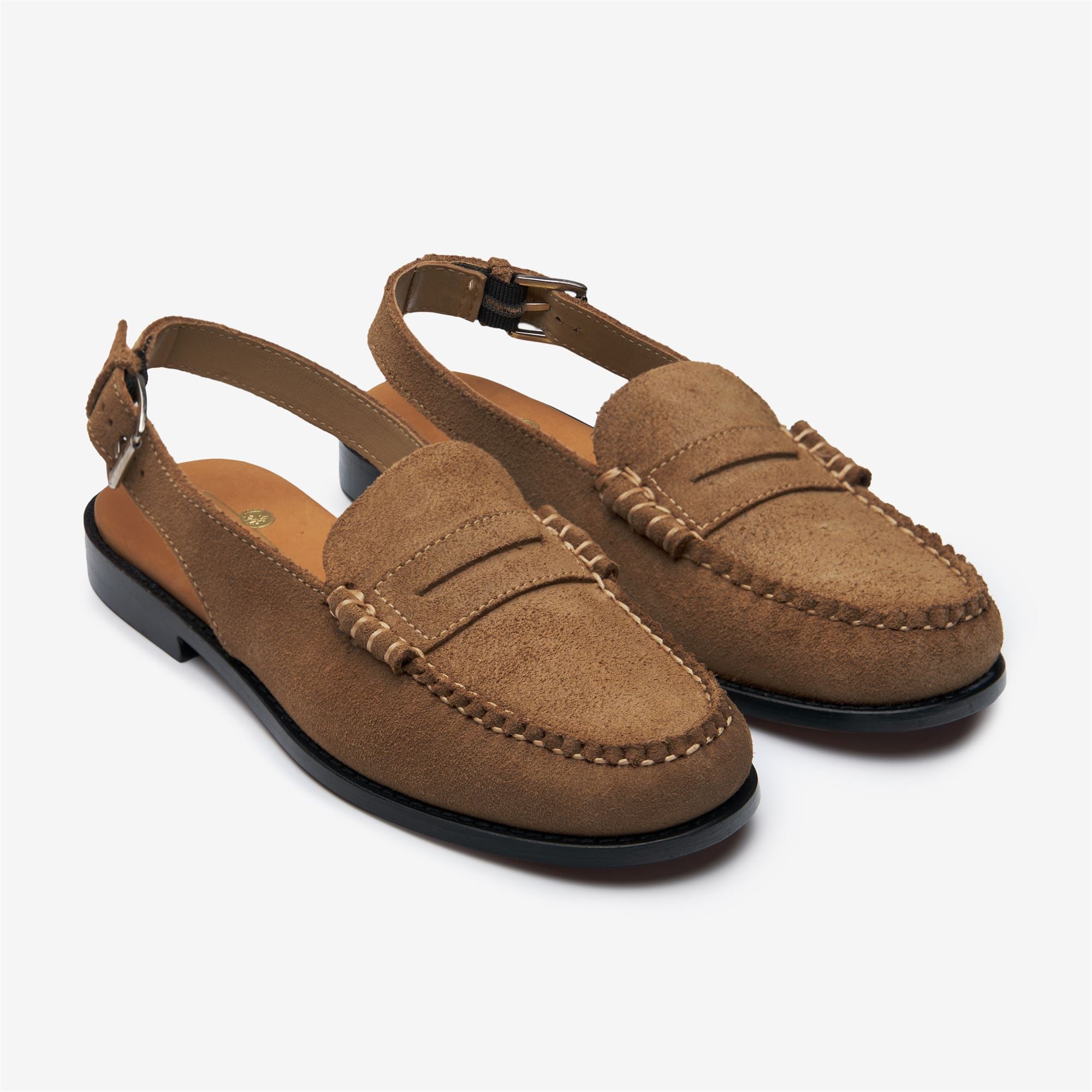 Beige women's business Moccasin Sandals with Adjustable Strap | Sebago