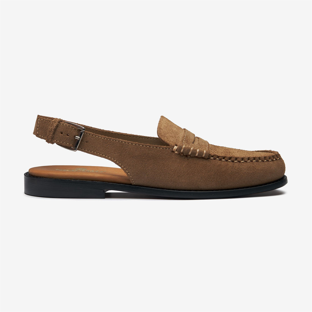 Beige women's business Moccasin Sandals with Adjustable Strap 01