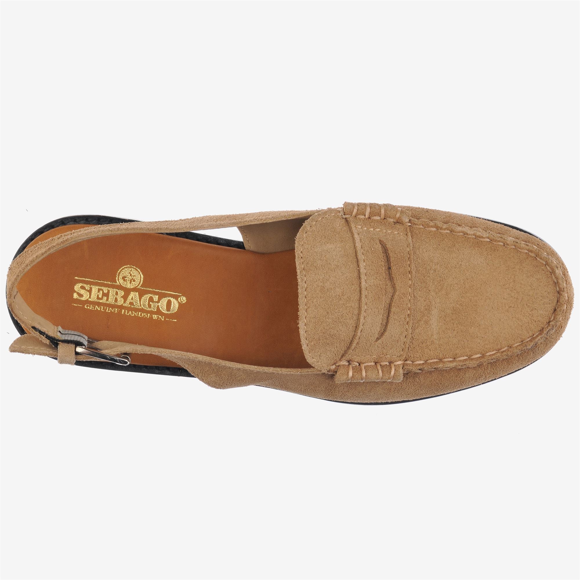 Beige women's business Moccasin Sandals with Adjustable Strap | Sebago