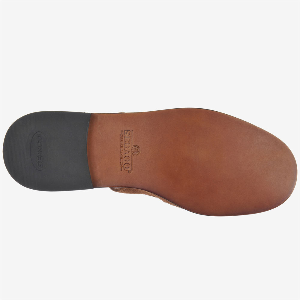Sandali da donna con cinturino posteriore, colore marrone cognac, ideali per il lavoro. 02