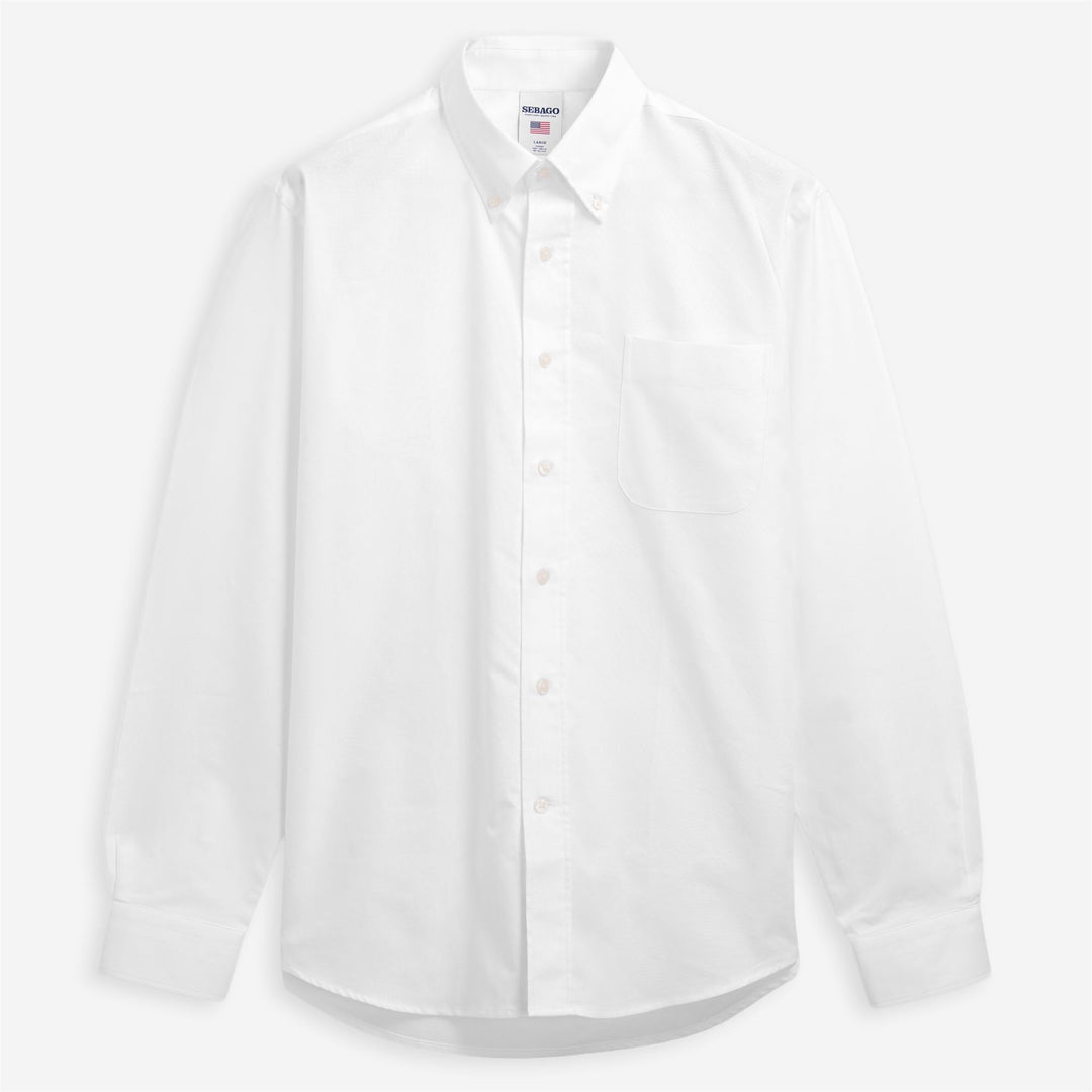Chemise Oxford blanche unisexe de yachting au design classique 01
