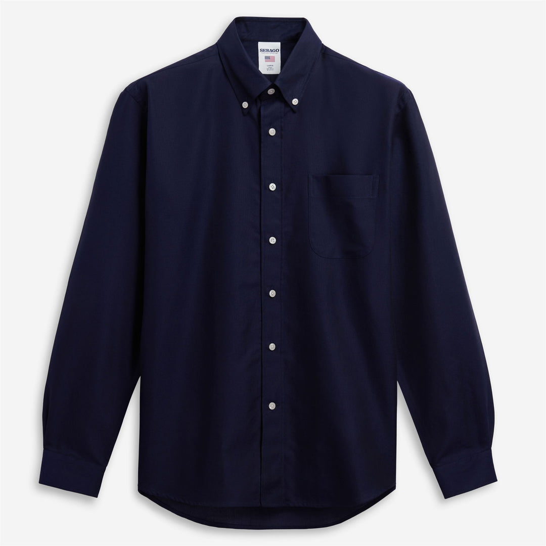 Navy blue Unisex Oxford Yachting Shirt with Logo Tag