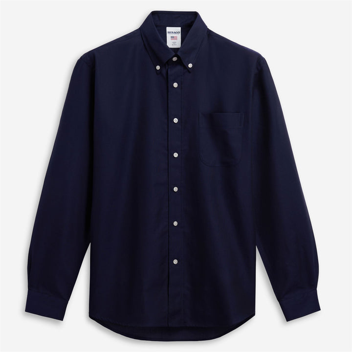 Navy blue Unisex Oxford Yachting Shirt with Logo Tag 1