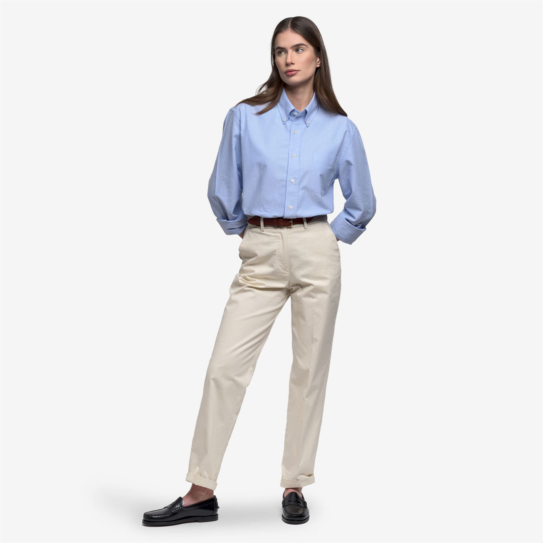 Chemise Oxford Yachting unisexe bleu azur main