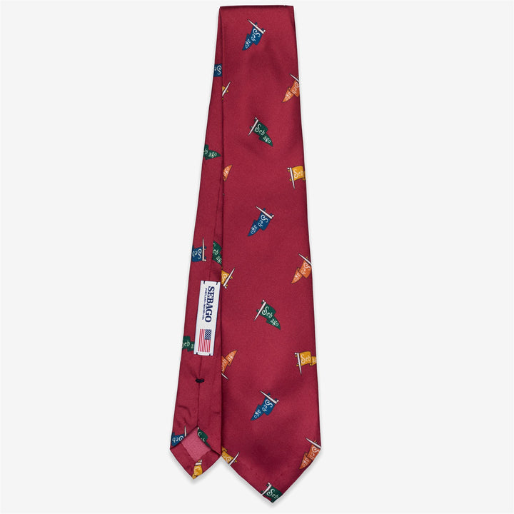 Cravatta in Seta Uomo Bordeaux con Stampa Colorata 1