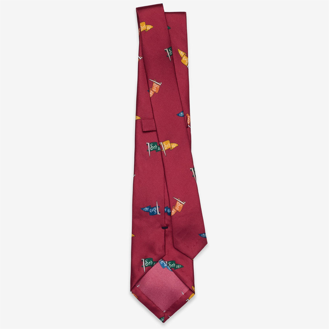 Cravatta in Seta Uomo Bordeaux con Stampa Colorata main