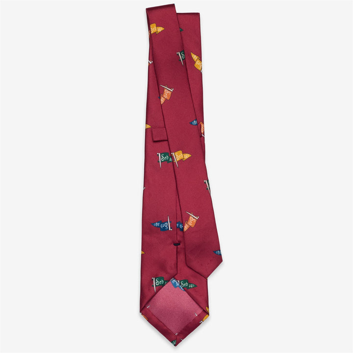 Cravatta in Seta Uomo Bordeaux con Stampa Colorata 2