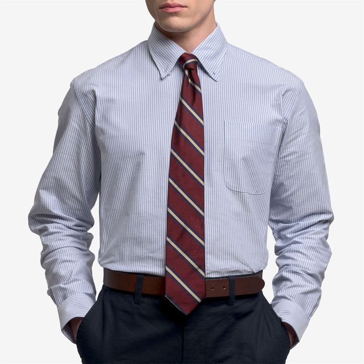 Cravate régimentaire en soie rouge pour homme, idéale pour les loisirs 3