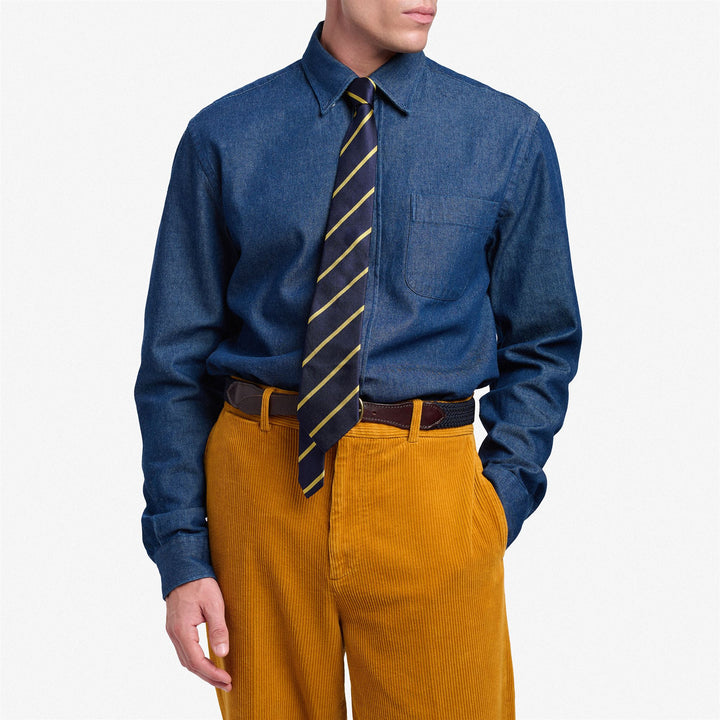 Blue Men's Silk Regimental Tie for Leisure Wear 3