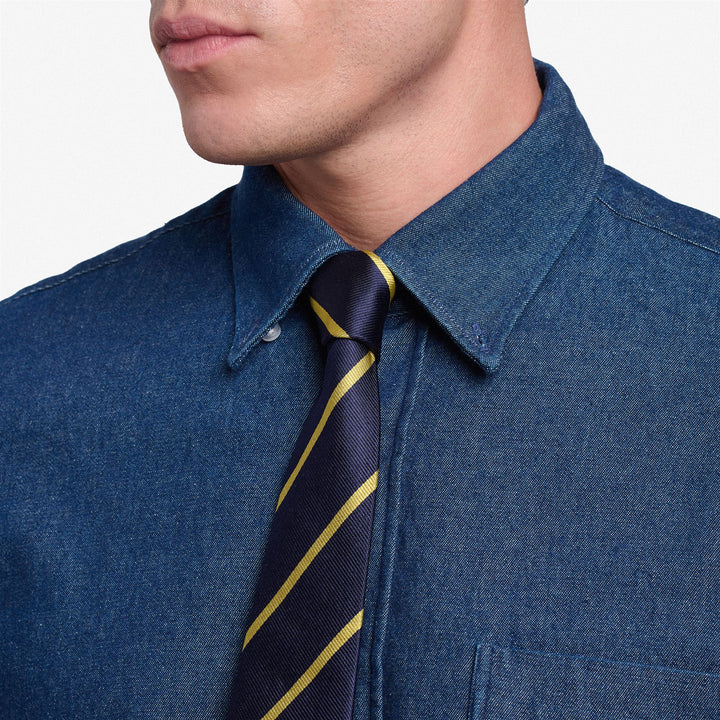 Cravatta Regimental in Seta Blu da Uomo per Abbigliamento Casual 4