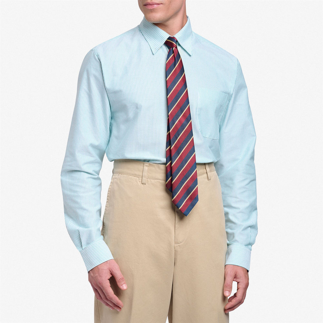 Cravate régimentaire en soie rouge pour homme, idéale pour les loisirs main