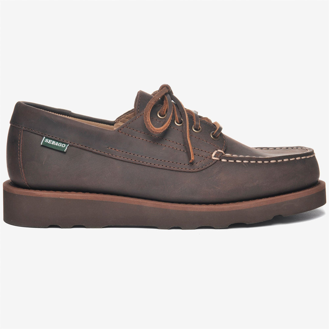 Dark Brown Men's Leather Moccasin for Leisure with Distressed Finish 01