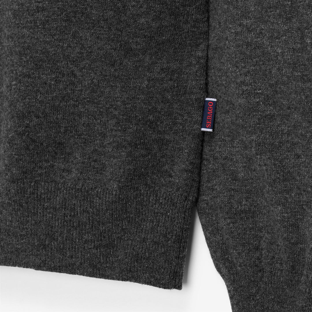 Grauer Unisex-Strickpullover aus Wolle mit Rundhalsausschnitt main