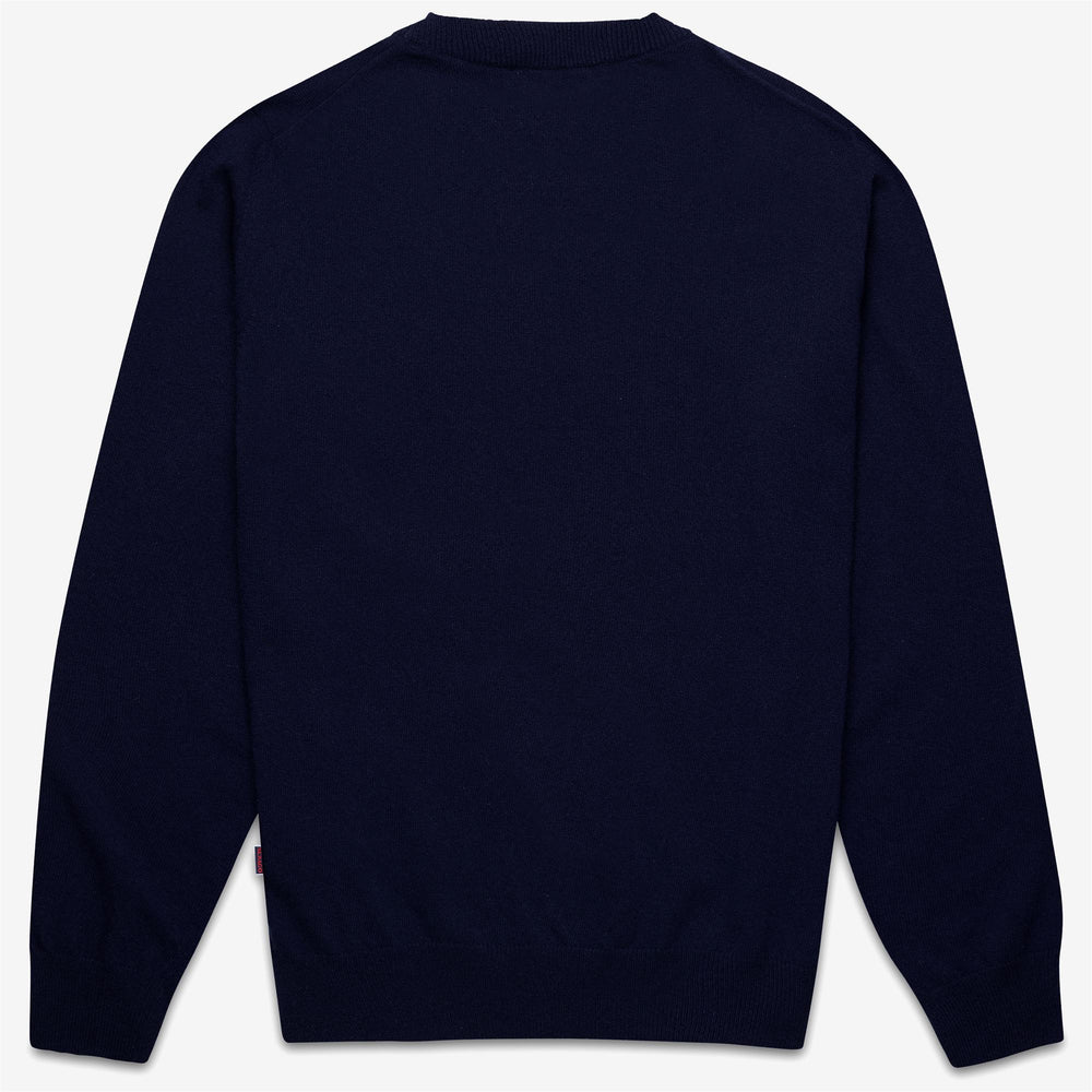 Dunkelblauer Unisex-Strickpullover aus Wolle 02