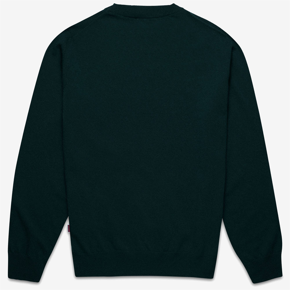 Grüner Unisex-Strickpullover aus klassischer Wolle 02