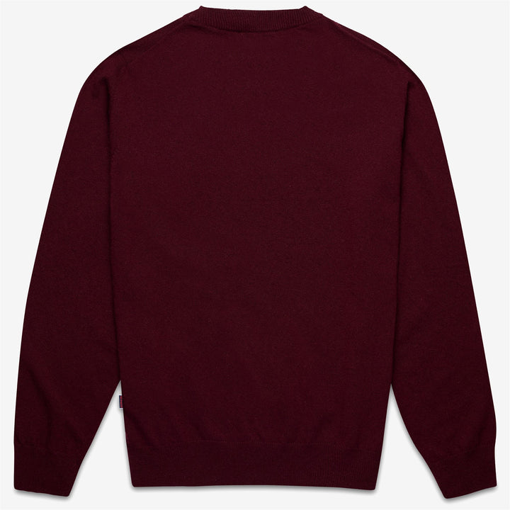 Roter Unisex-Strickpullover aus Wolle mit gerippten Abschlüssen 2