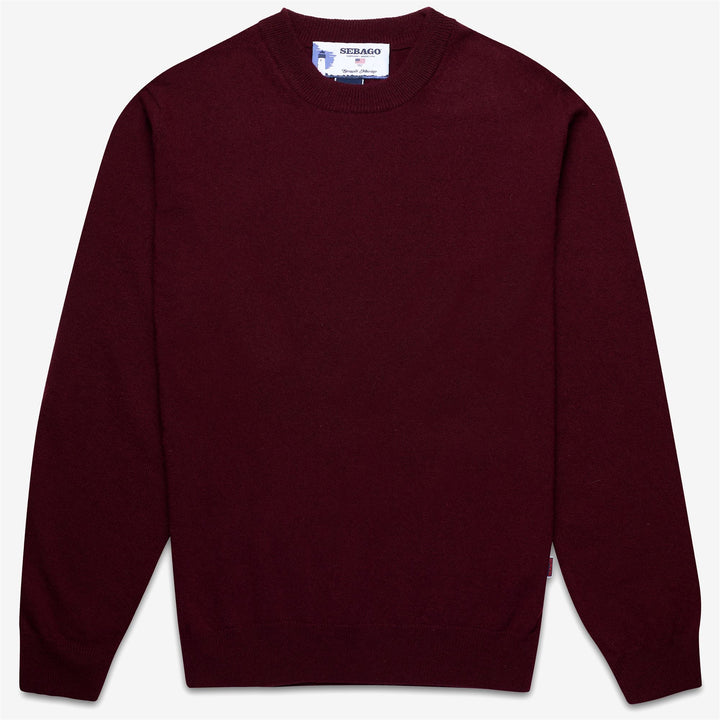 Roter Unisex-Strickpullover aus Wolle mit gerippten Abschlüssen 1