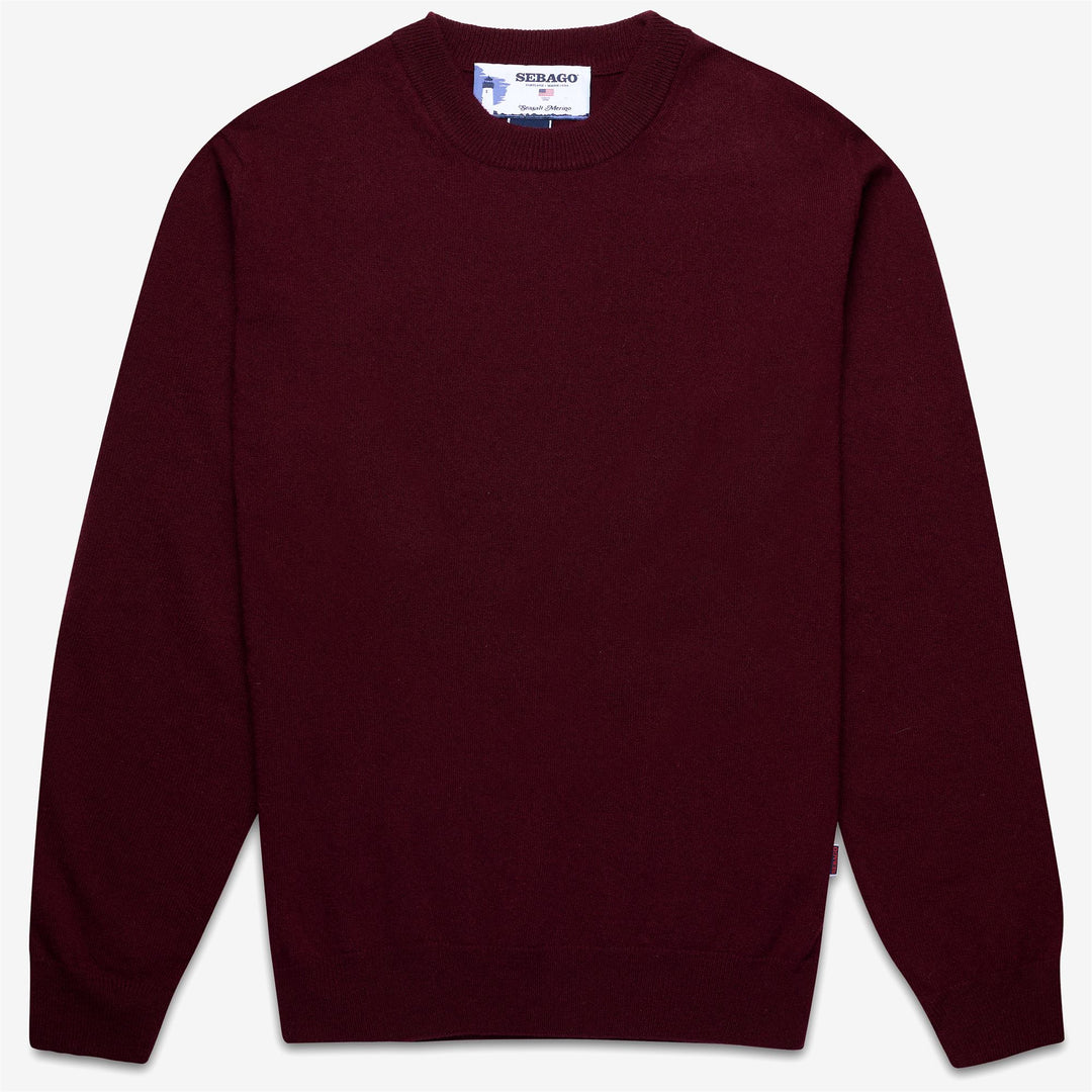 Maglione unisex rosso in lana con finiture a coste 01