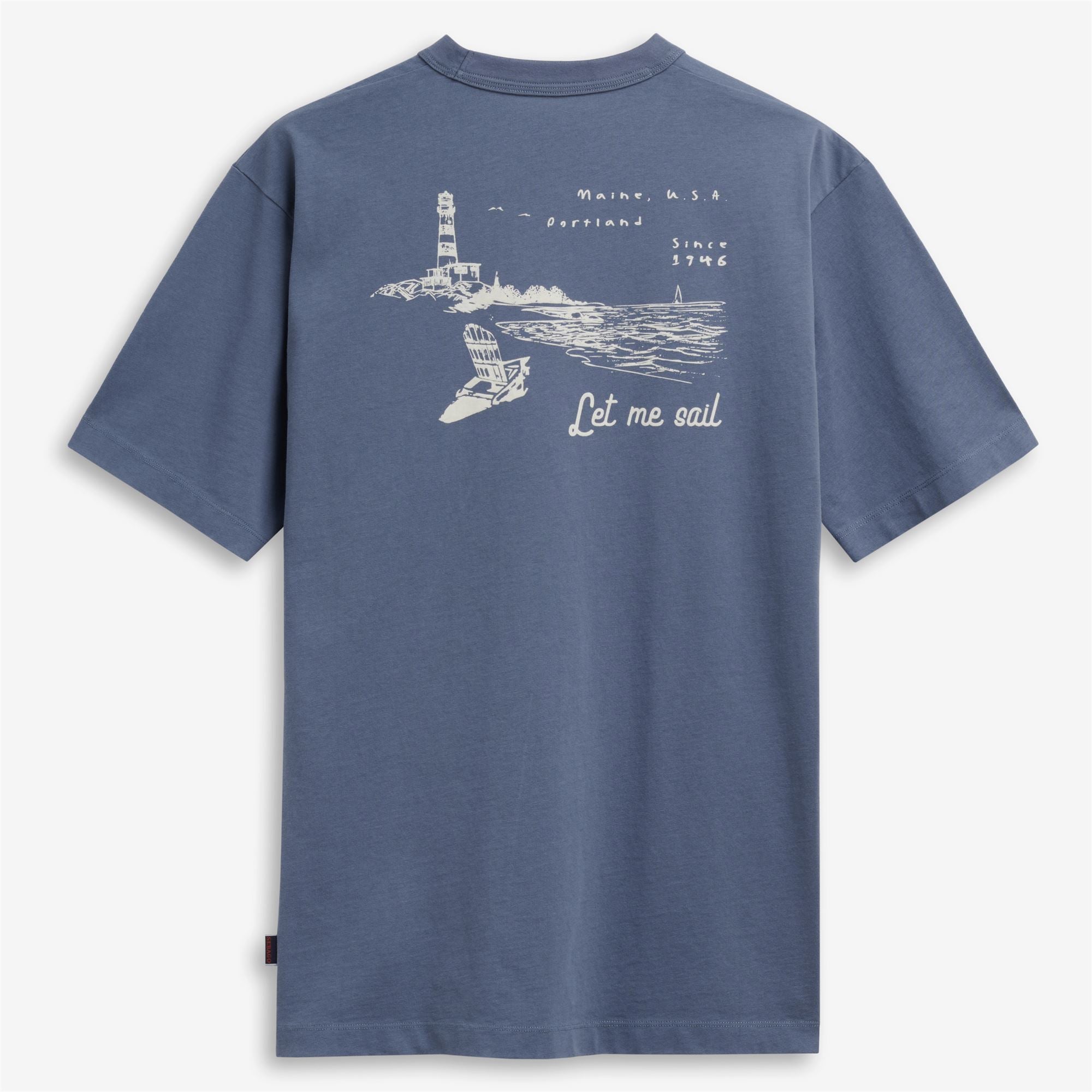 Blue Unisex Shoreline Graphic T-Shirt with Pocket | Sebago