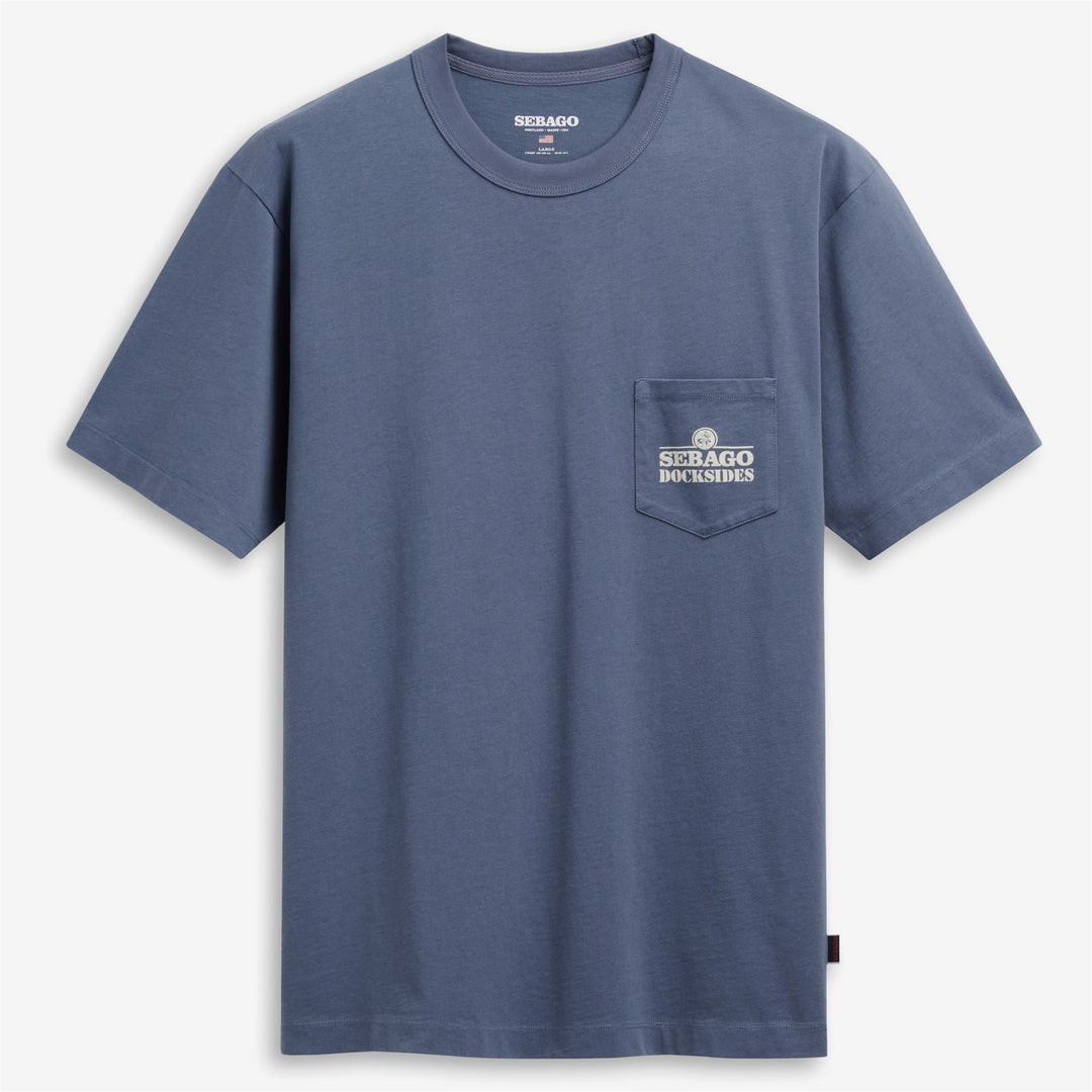 Blue Unisex Shoreline Graphic T-Shirt with Pocket 01