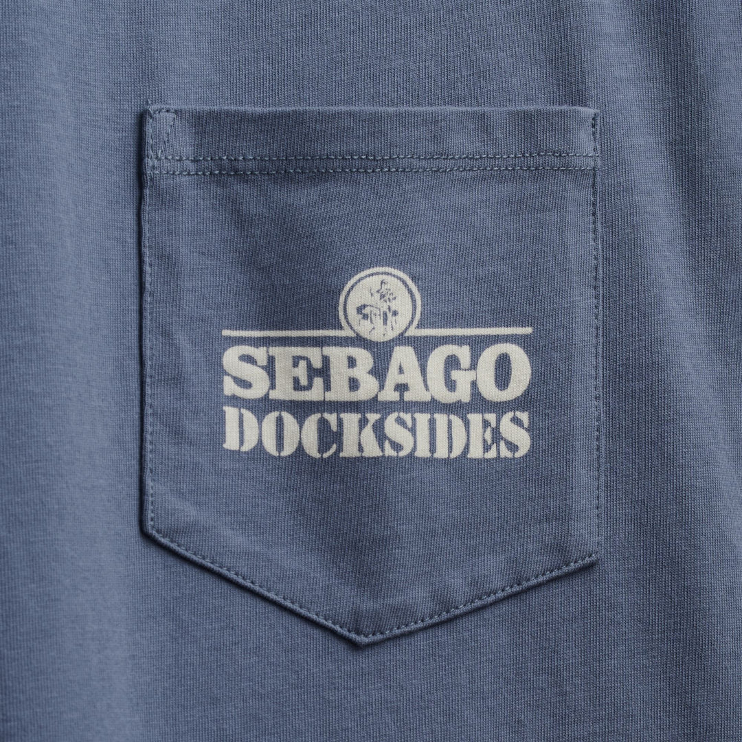 Blue Unisex Shoreline Graphic T-Shirt with Pocket main