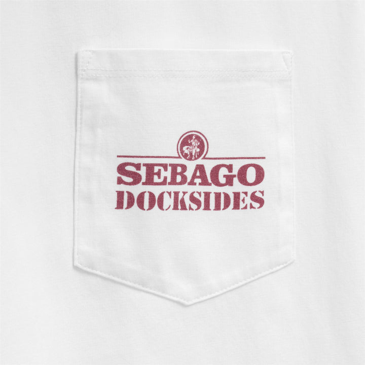 Camiseta unisex de algodón blanca con estampado gráfico y bolsillo 3