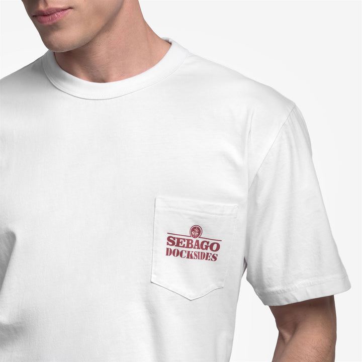 Camiseta unisex de algodón blanca con estampado gráfico y bolsillo 6