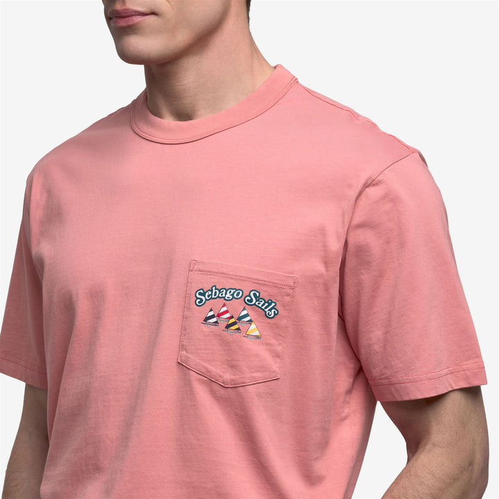 Camiseta unisex de algodón rosa con estampado de velero 5
