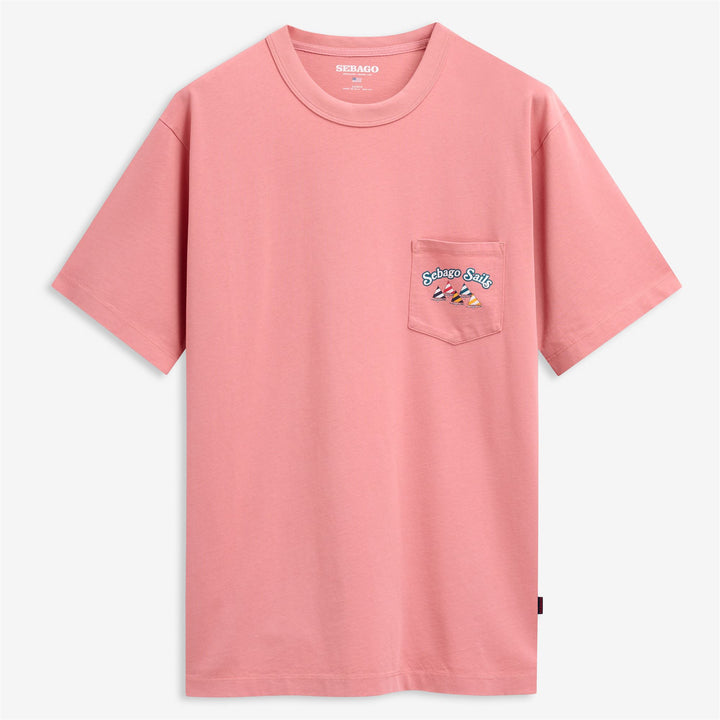 Camiseta unisex de algodón rosa con estampado de velero 1