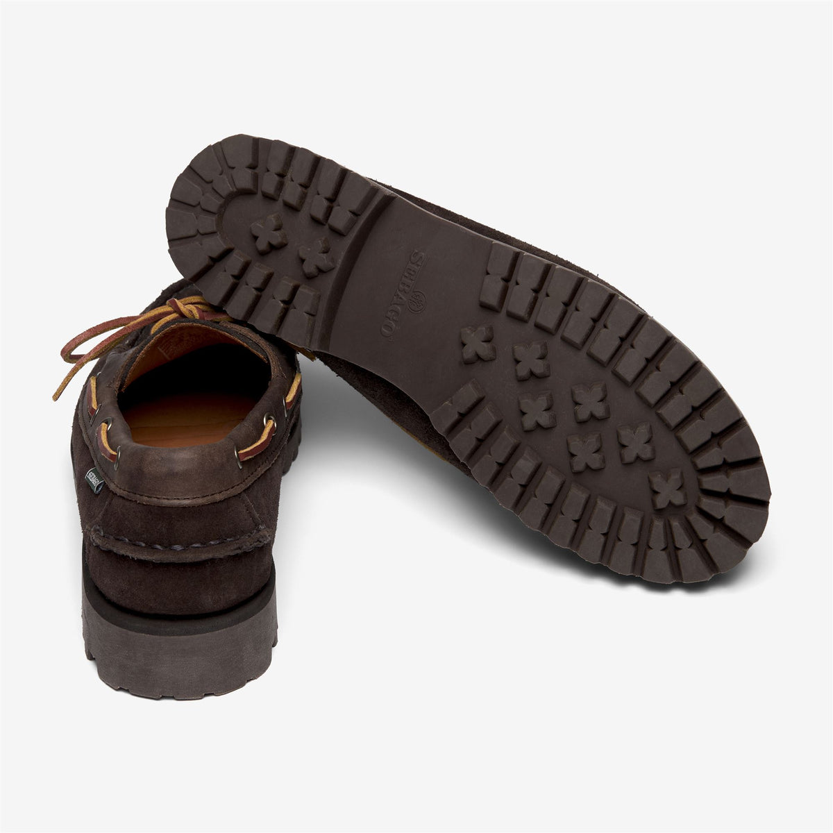 Brown Men's Suede and Leather Boat Shoe