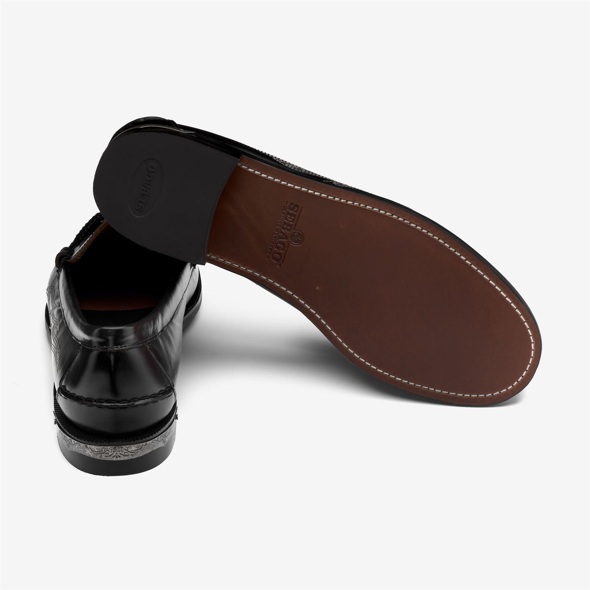 Mocassin penny en cuir noir pour homme