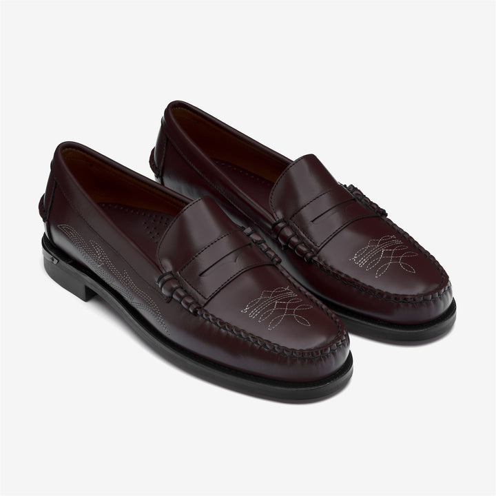 Mocasines marrones para hombre con bordado 2