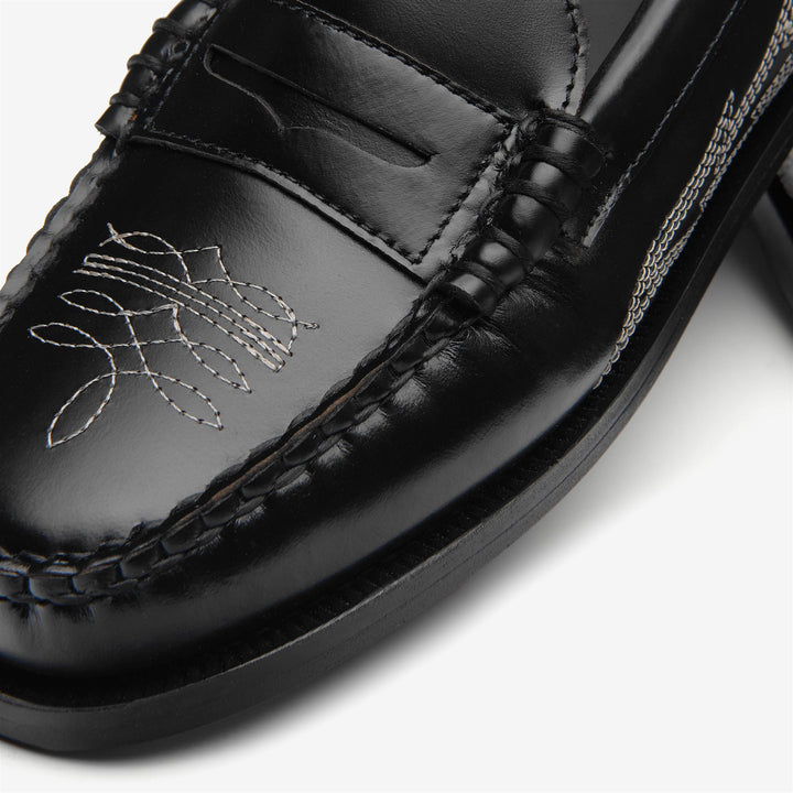 Mocasines de piel negros para mujer con diseño de inspiración vaquera 6